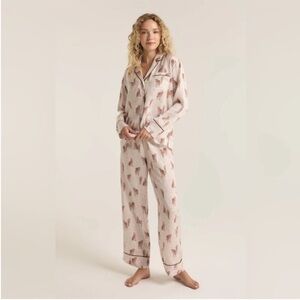 NWT Dreamer Cheetah Satin Pajama Set Large